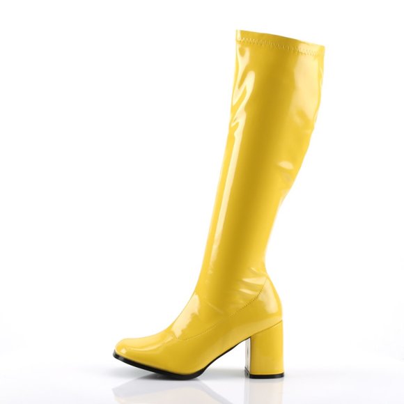 Block Heel Patent Knee High Boots - Picture 3 of 5